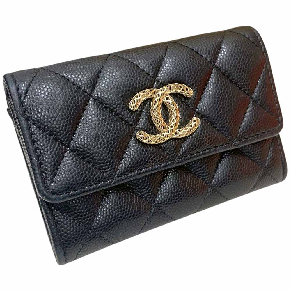 楽天市場】CHANEL シャネル マトラッセ ジップ カードケース ブラック  