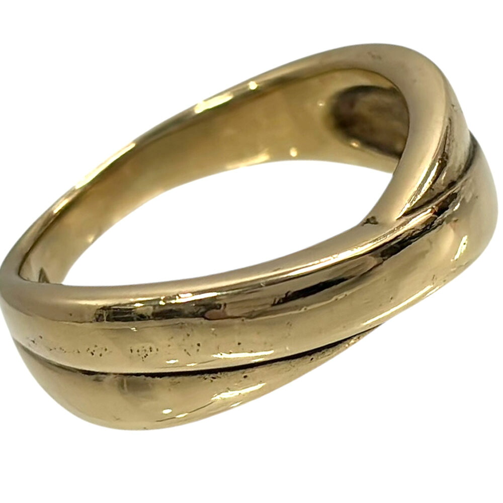 【良品】 クロッシングデザインリング K18 約7.75g 約14.5号 【中古】