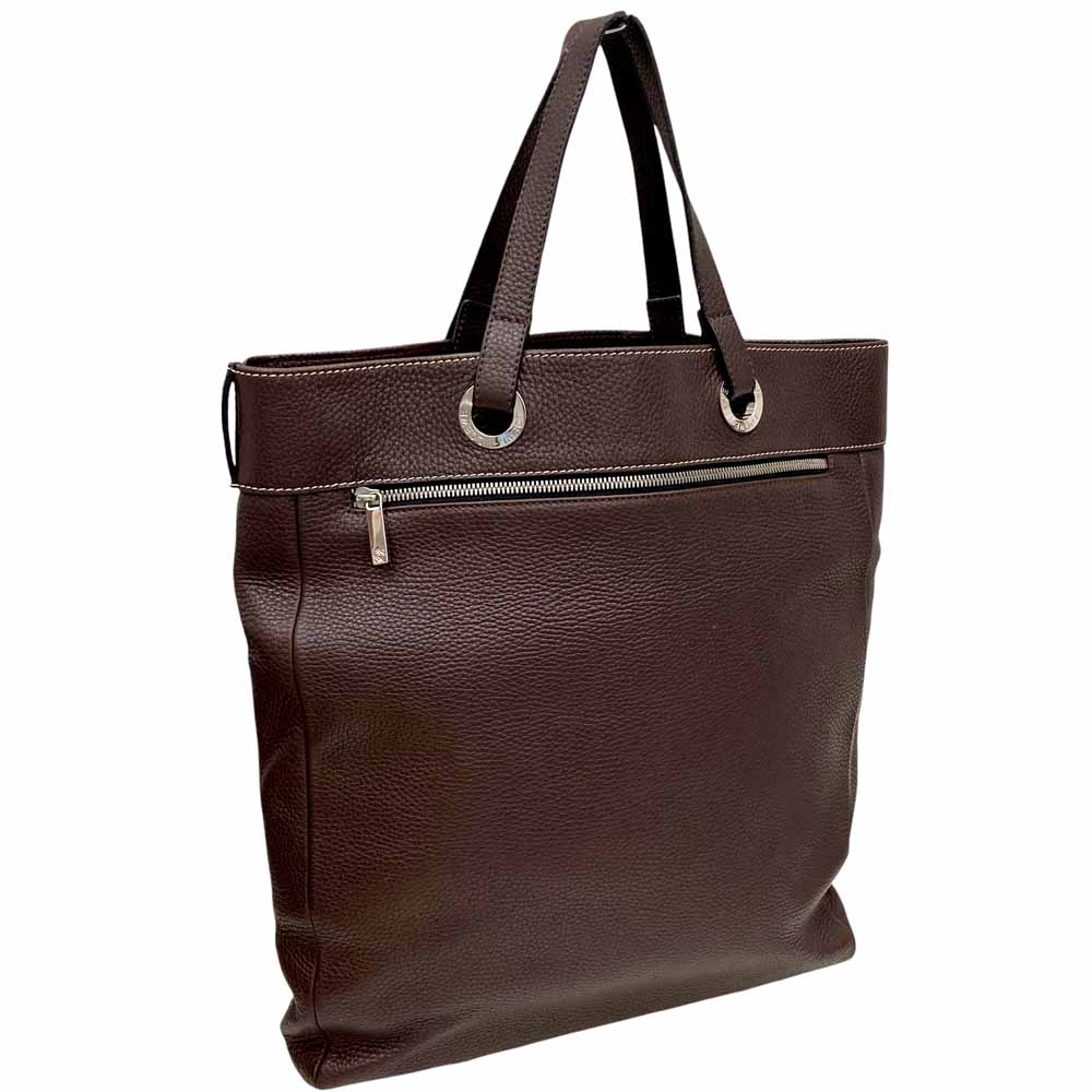 ［泉店］【良品】 ロエベ レザーハンドバッグ ダークブラウン ハンドバッグ【中古】