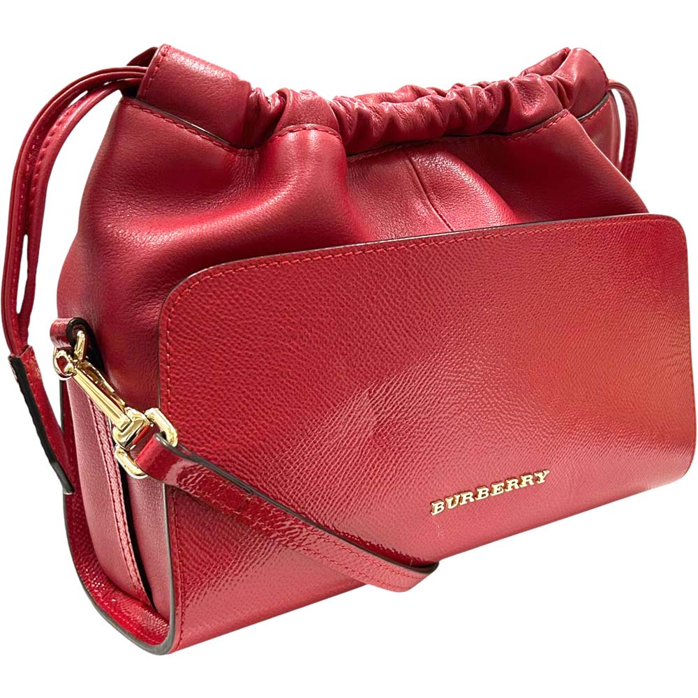 ［南店］【極美品】 バーバリー 合切袋型ミニショルダーバッグ 赤いこと系 メンズ レディース 【中古】