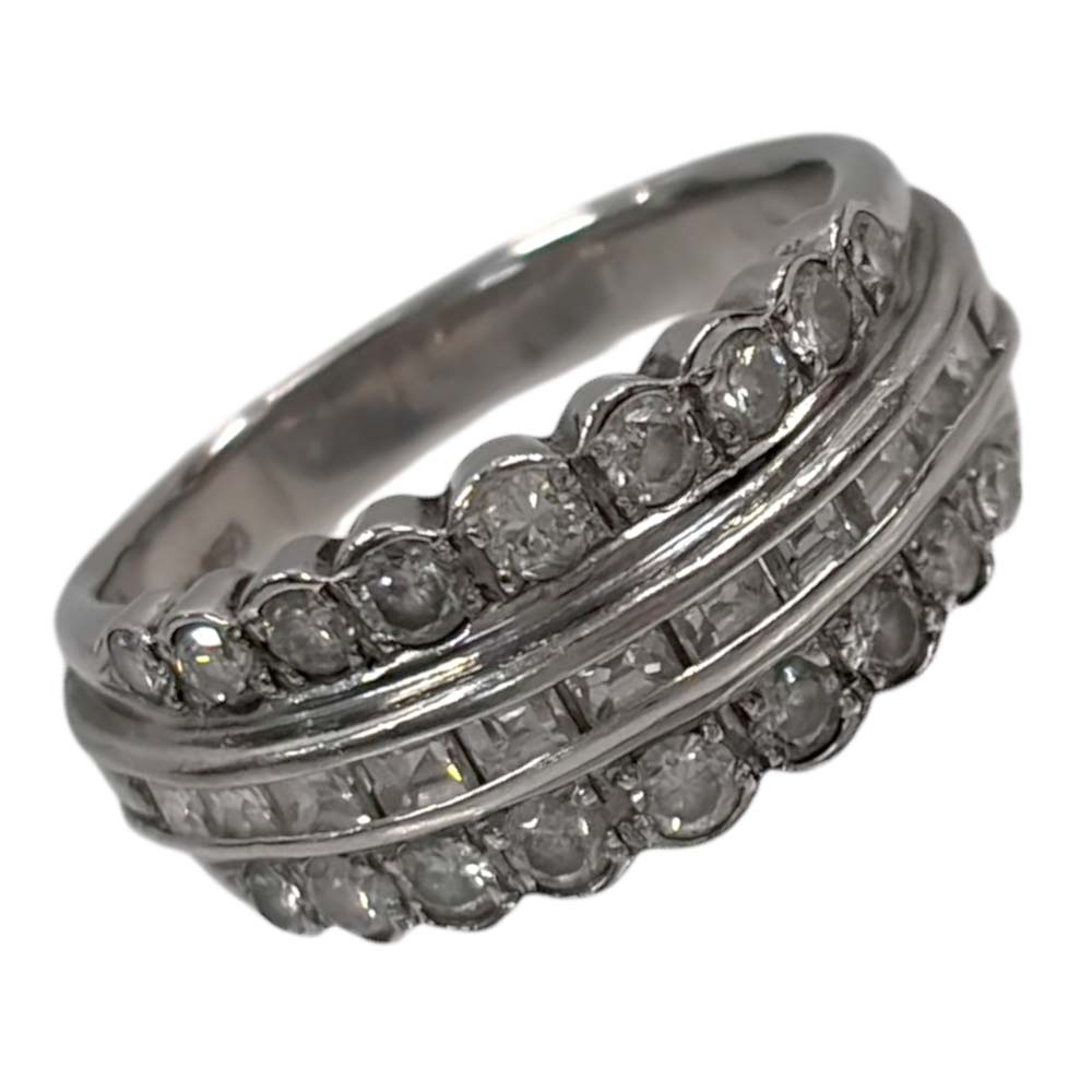 【良品】 ダイヤモンド デザインリング Pt850 約6.8g 約14.5号 ダイヤ1.12ct 【中古】|質屋かんてい局山形北店