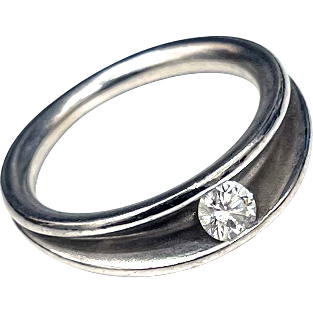 ［泉店］【美品】 クリスチャンバウアー 金剛石付き添い人目論む輪っか K18WG 約6.66g 【中古】