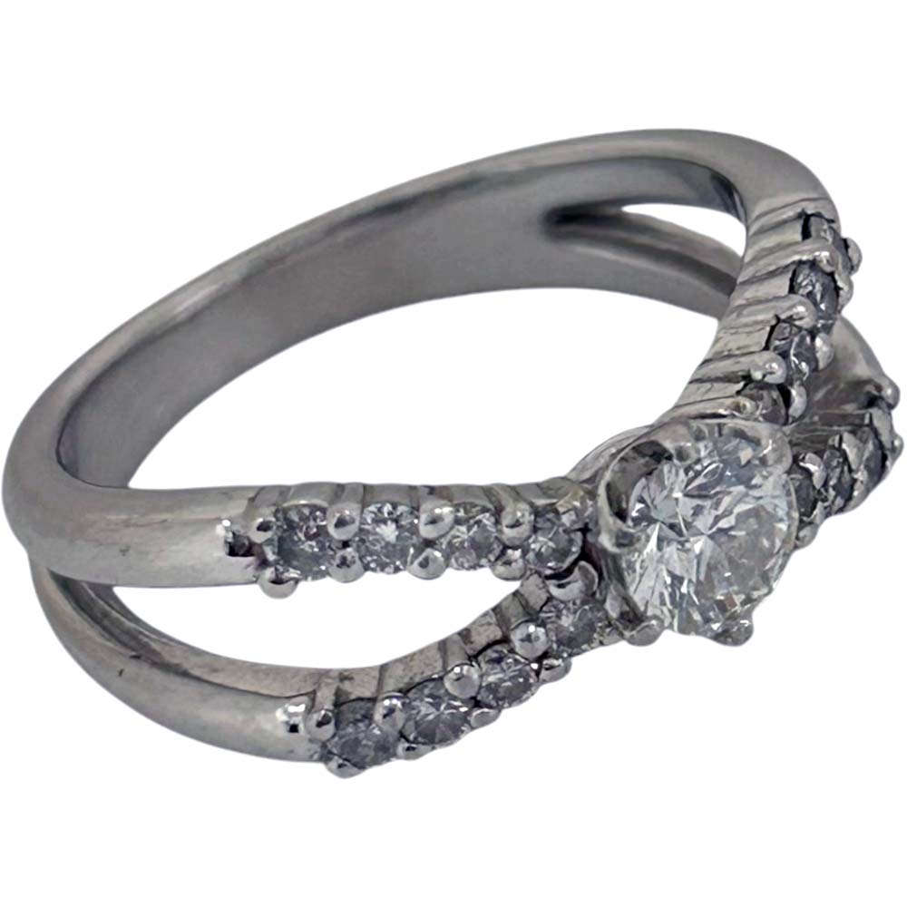 ［南店］【美品】 ダイヤモンドリング Pt900 0.32ct 0.29ct 約5.78g 約10号 【中古】