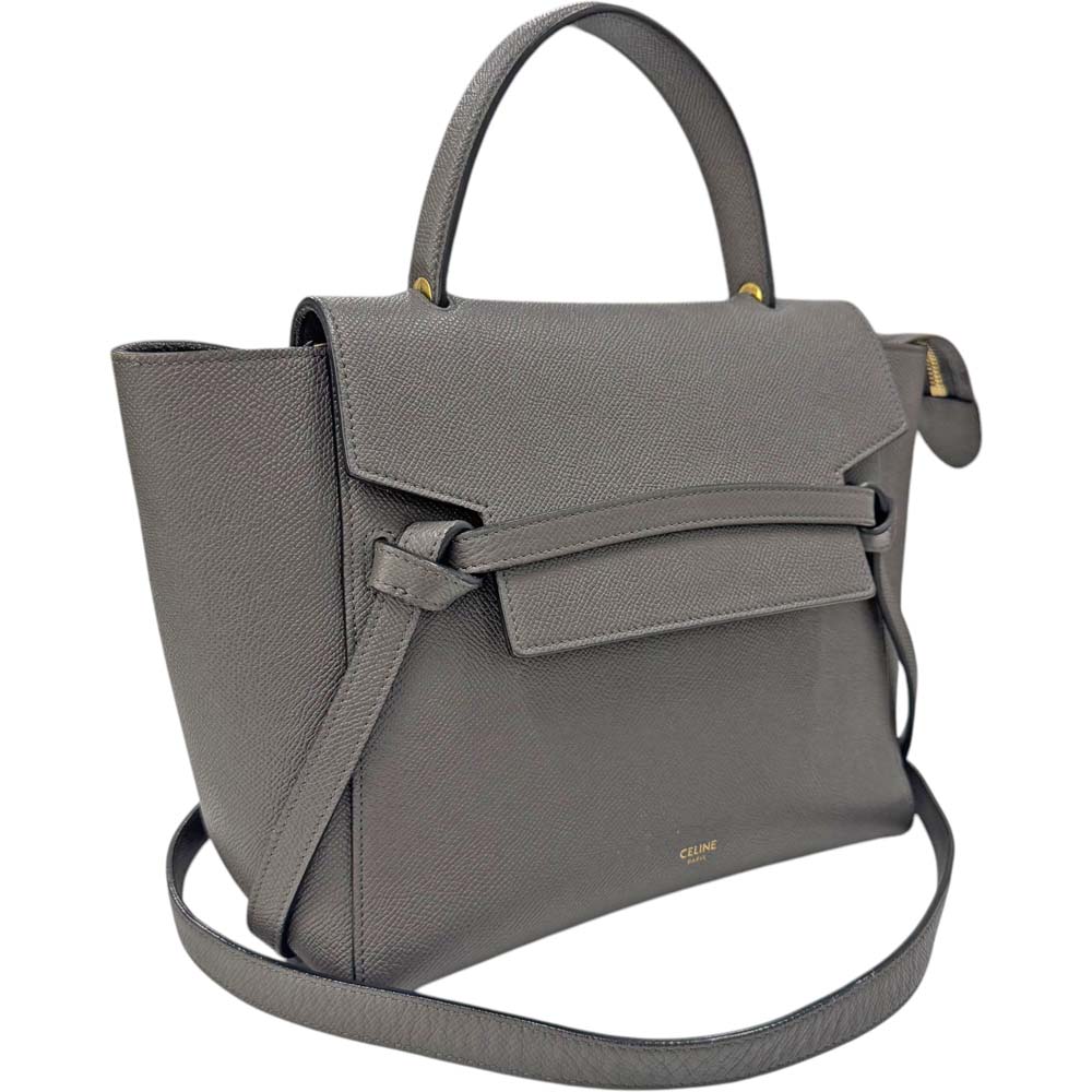 ［南店］【良品】 セリーヌ 189153ZVA 三尺帯御徒面子 マイクロ 薄墨色 ハンドバック ショルダーバッグ【中古】