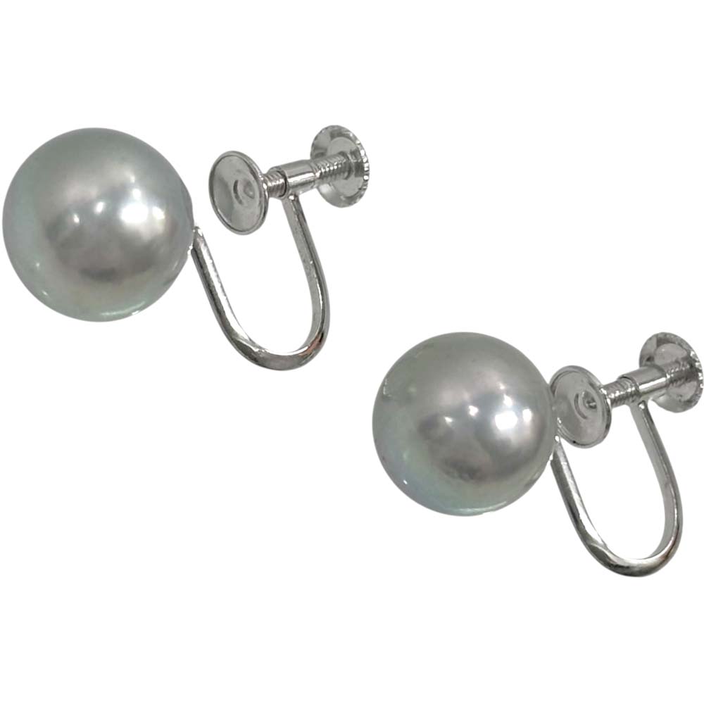 【美品】 パール付 イヤリング K14WG 約3.03g 【中古】