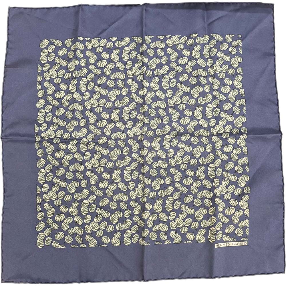 ［泉店］【美品】 エルメス カレ40 カボチャ柄 ブルー グリーン【中古】｜質屋かんてい局山形北店