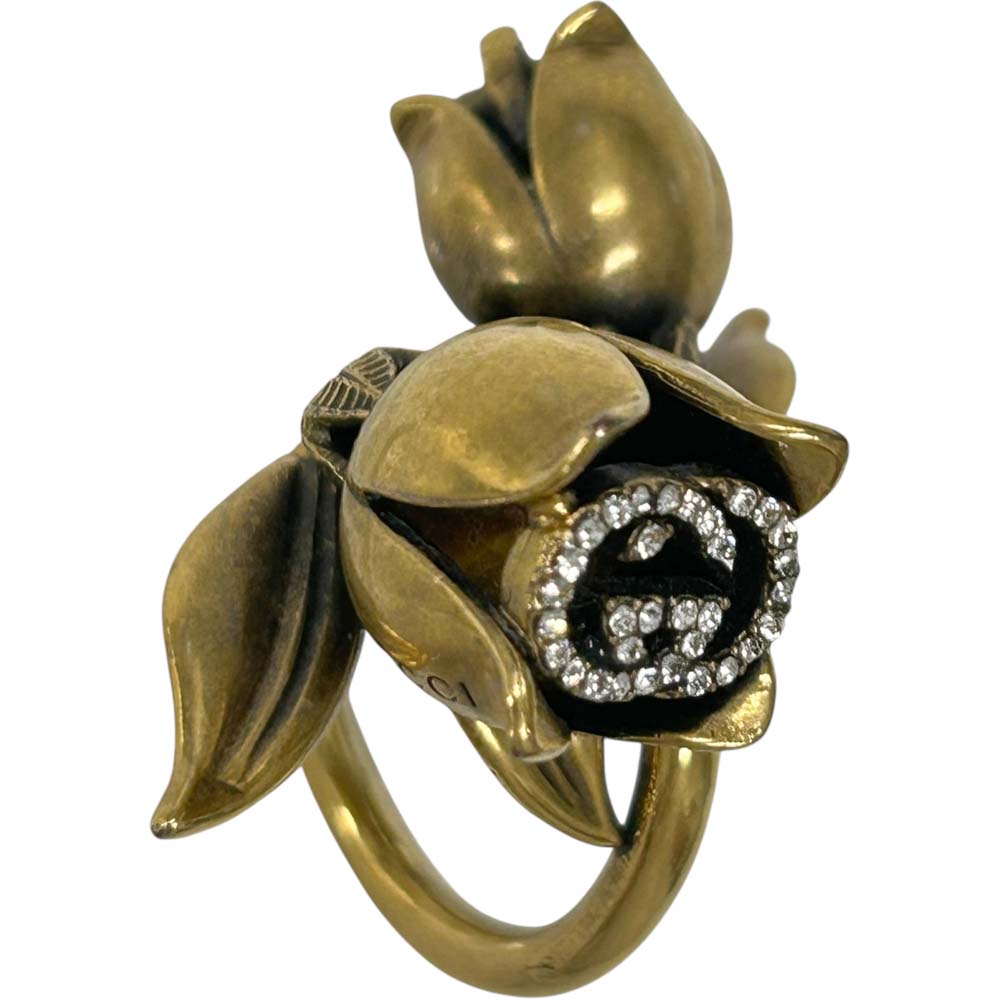 GUCCI　グッチ　ガーデン　インターロッキング　ベルトモチーフリング　18号 GUCCI グッチ ガーデン インターロッキング ベルトモチーフ