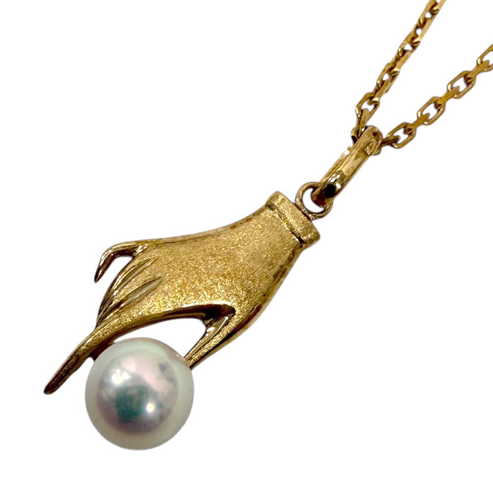 【美品】 パール付きデザインネックレス K18 約43cm 約3.9g 【中古】｜質屋かんてい局山形北店