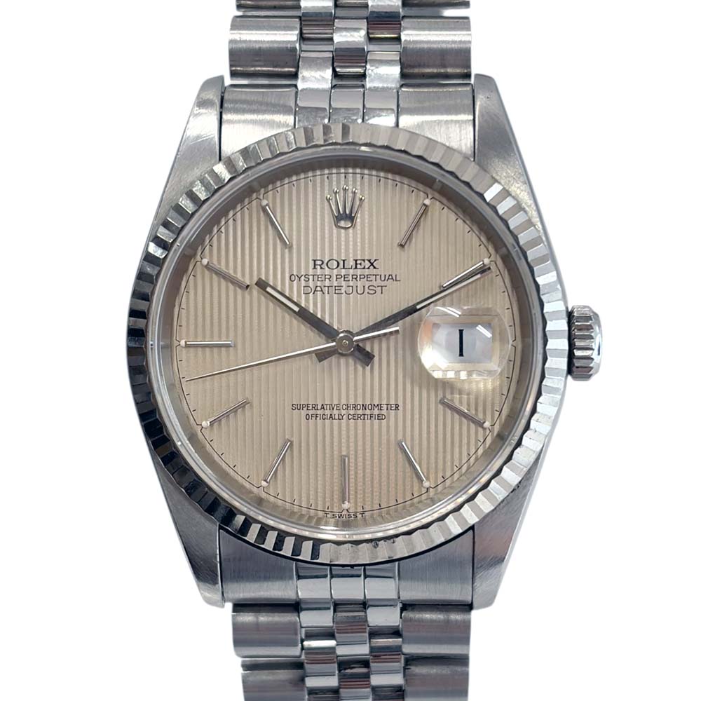 【良品/オーバーホール済/ギャラ〇】 ロレックス Rolex 16234 デイトジャスト タペストリーダイヤル W番 シルバー 【中古】｜質屋かんてい局山形北店