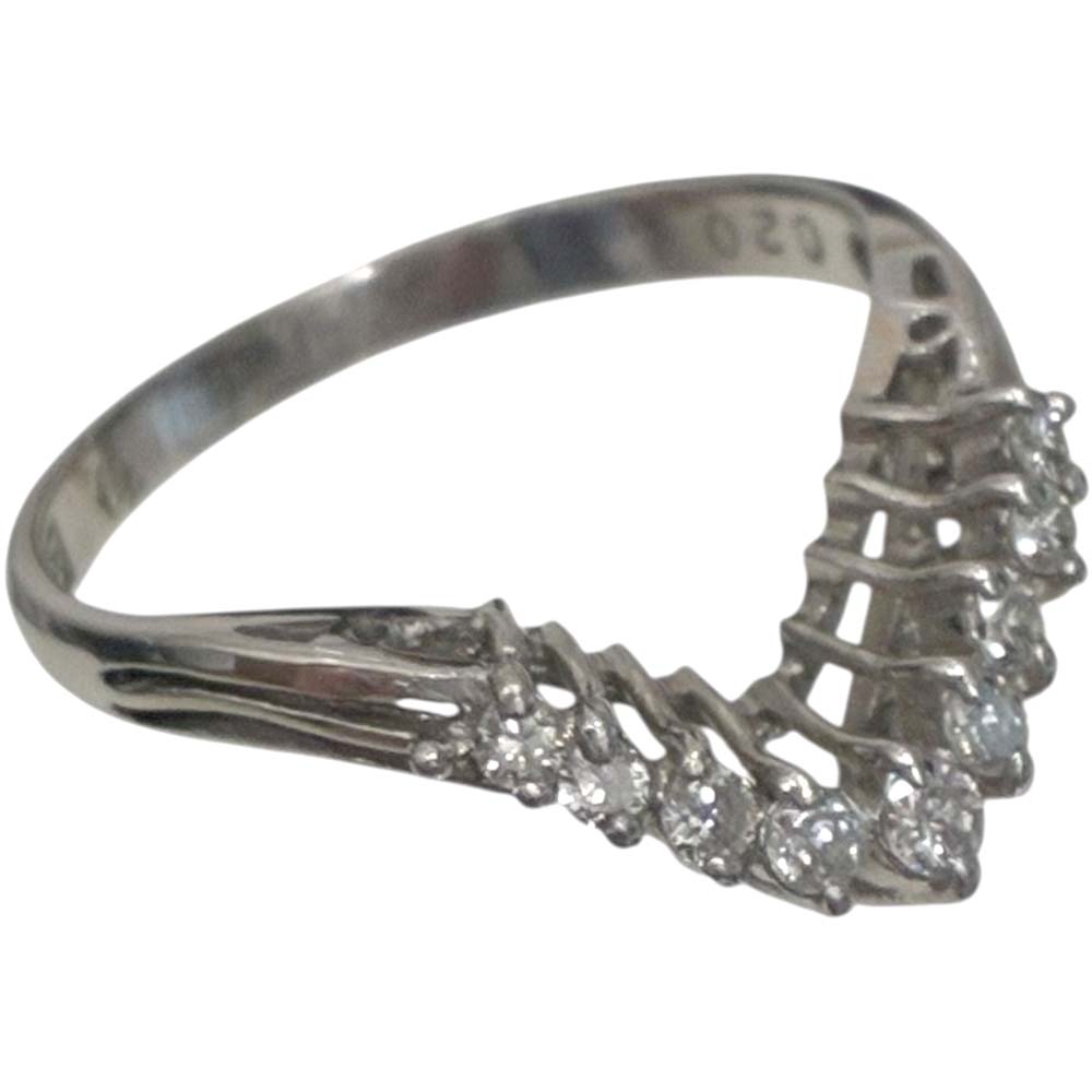 ［泉店］【美品】 Pt900 ダイヤ付きファッションリング Pt900 約2.93g 約9号 【中古】