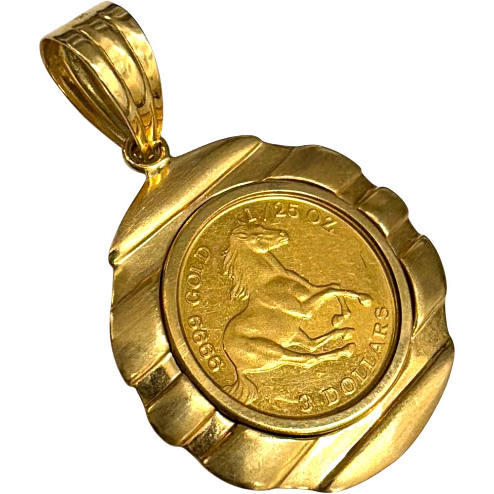 ◎中古美品◎１８金枠 25分の1オンス 純金コイン ペンダント