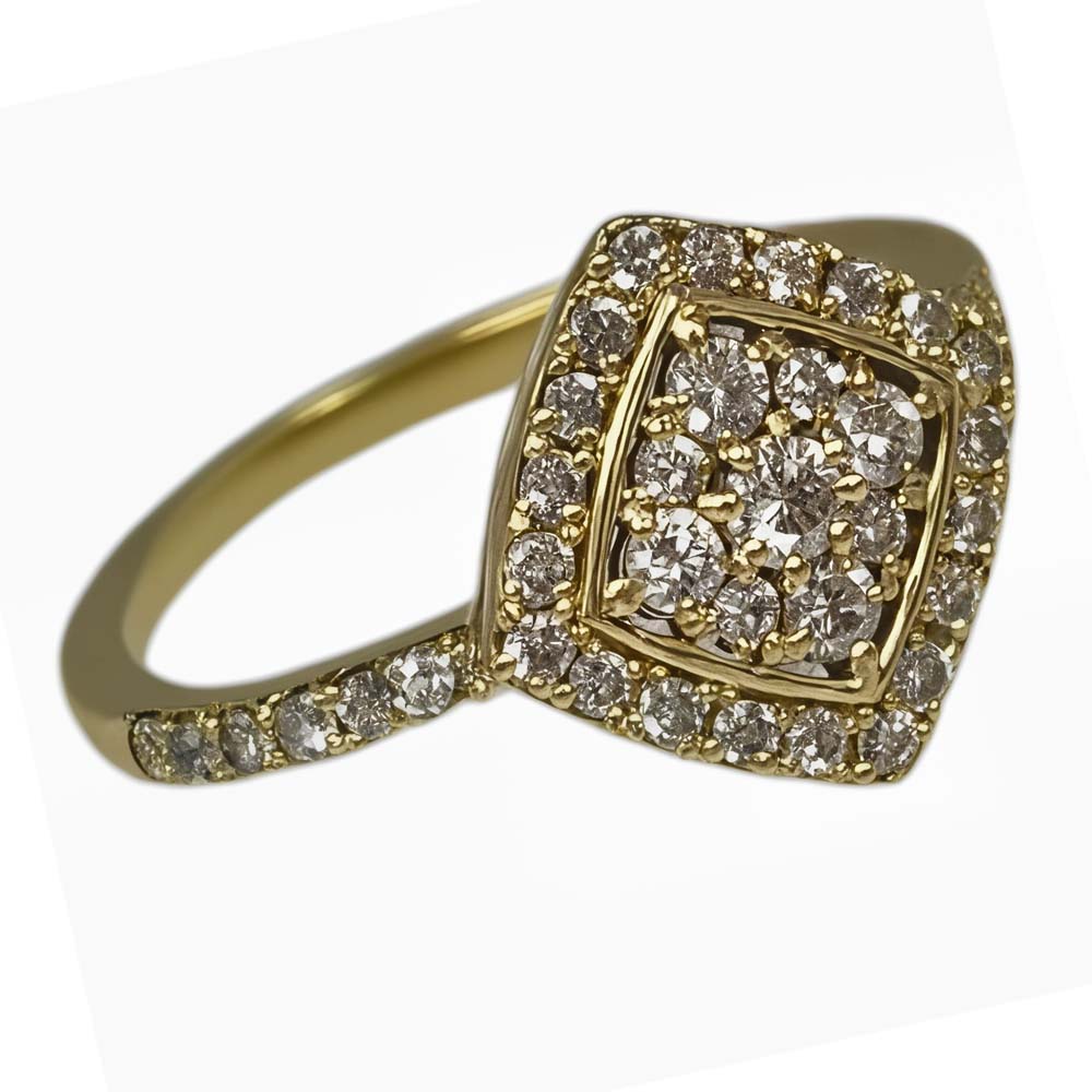 【美品】 ダイヤ付きデザインリング K18 ダイヤモンド 0.50ct 約2.7g 約10号 【中古】｜質屋かんてい局山形北店 49,080円