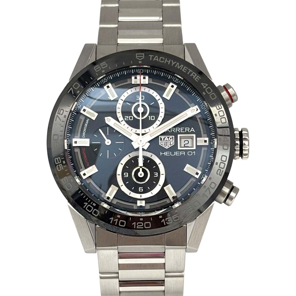 【美品】 タグホイヤー TAG Heuer CAR201Z-0 カレラ ホイヤー01 黒いこと 【中古】