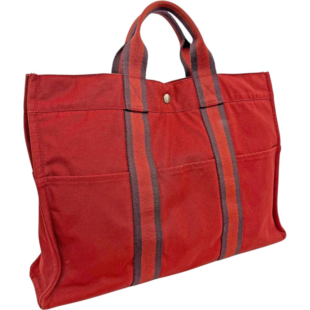 ［南店］【良品】 エルメス フールトゥ MM レッド ハンドバッグ【中古】
