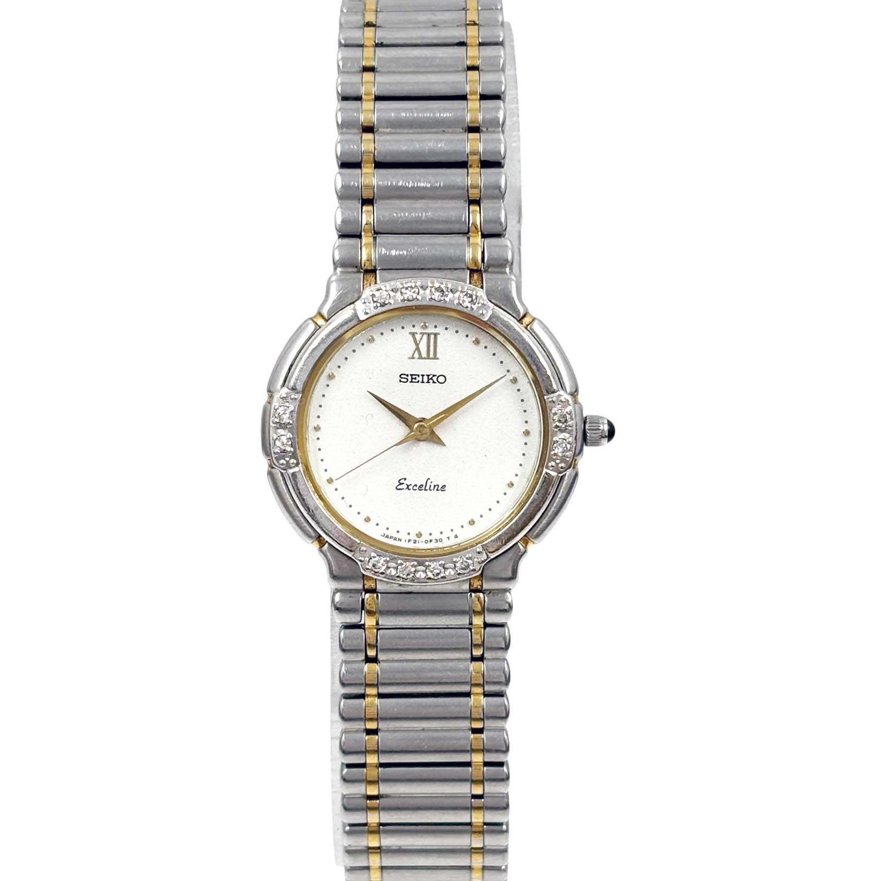 楽天市場】セイコー SEIKO 1B22-0BR0 エクセリーヌ 9Pダイヤ ベゼル