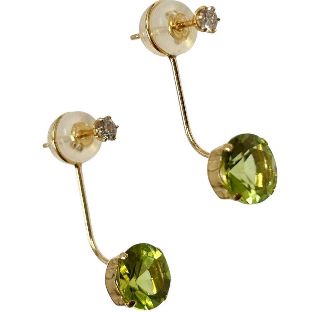 【美品】 ダイヤ・カラーストーン付き ピアス K18 ダイヤモンド 0.05ct 約1.37g 【中古】｜質屋かんてい局山形北店