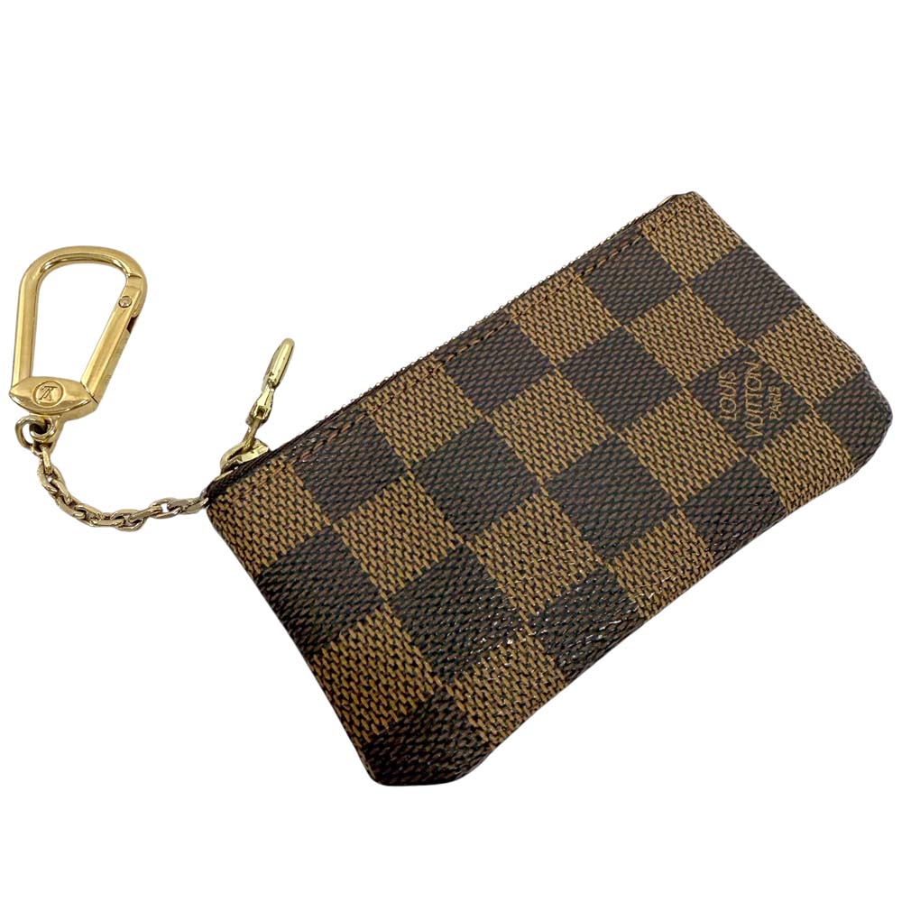 【美品】 ルイヴィトン N62658 ポシェット・クレ ダミエエベヌ ブラウン 小銭入れ コインケース 【中古】