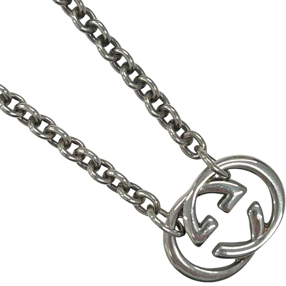［南店］【美品】 グッチ インターロッキングG ブリットネックレス SV925 約44cm 約28.21g 【中古】