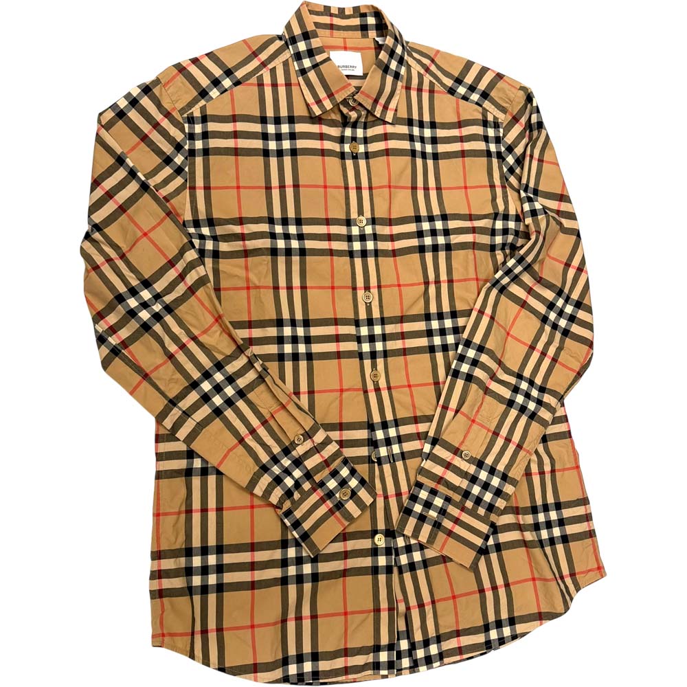 ［泉店］【良品】 バーバリー ノバチェックシャツ ベージュ【中古】