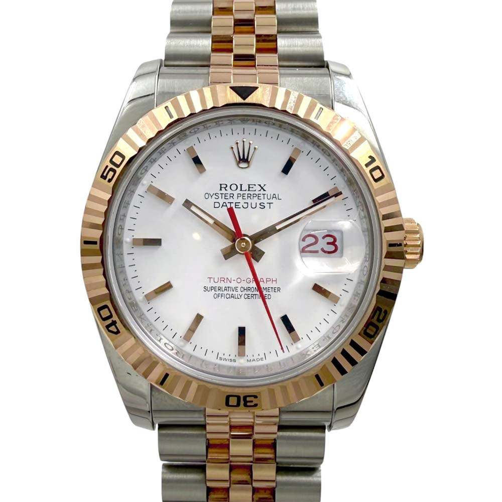 【極美品/ギャラ○】 ロレックス Rolex 116261 デイトジャスト ターノグラフ F番 白 【中古】 771,200円