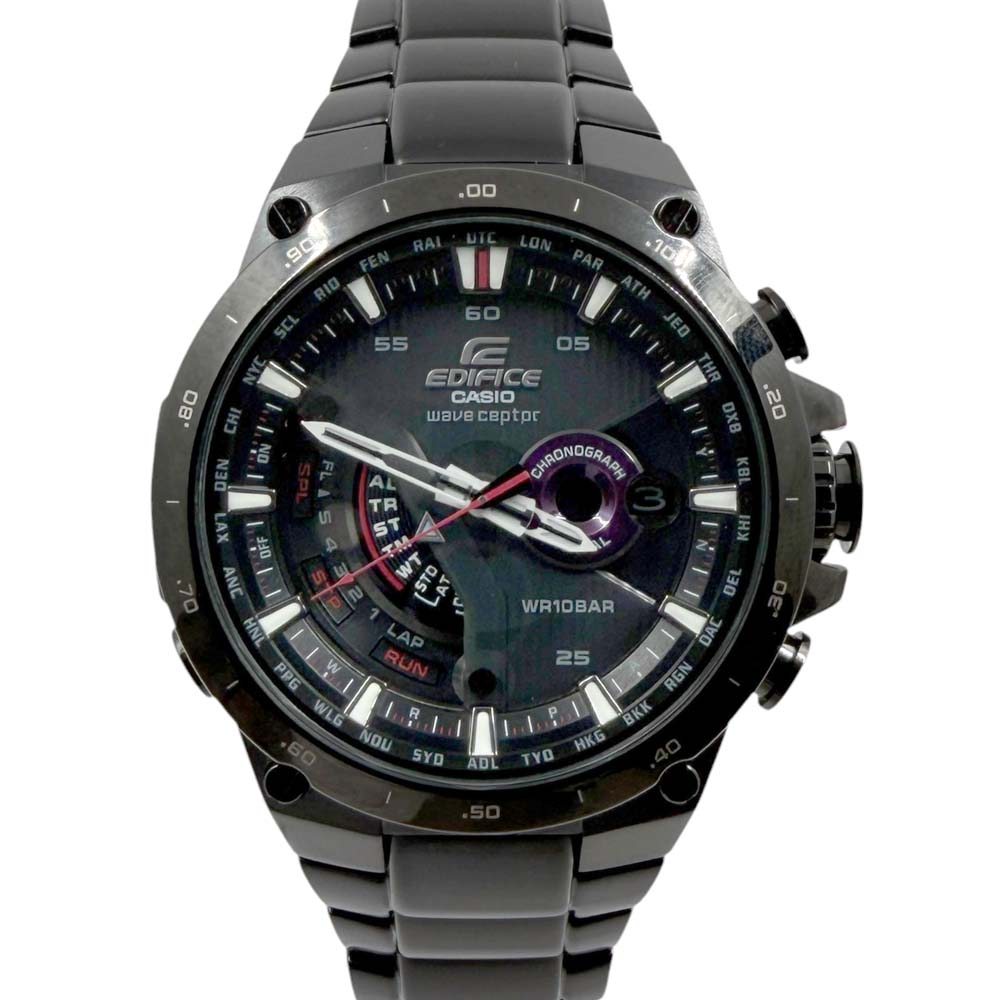 【極美品/ほぼ未使用】 カシオ Casio WEQ-A1000 エディフィス ブラック 【中古】