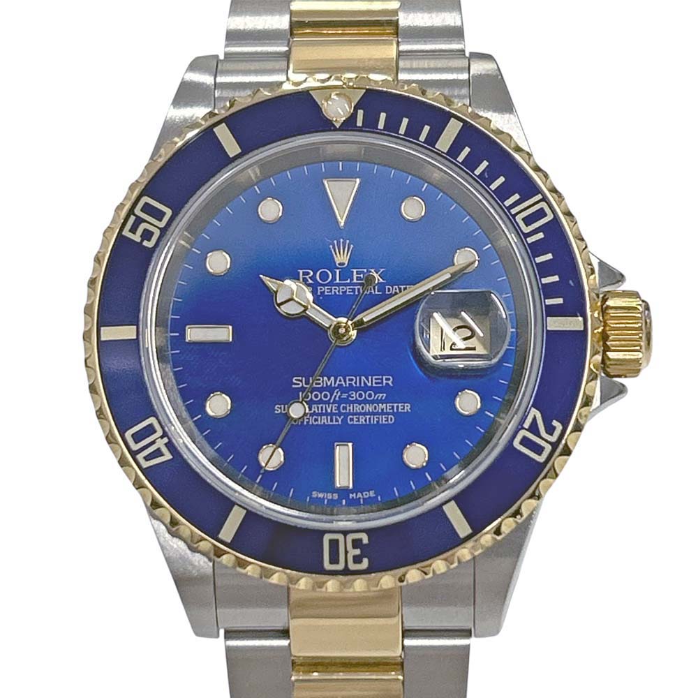 ［南店］【極美品/オーバーホール済み/外装仕上げ済み】 ロレックス Rolex 16613 サブマリーナデイト F番 ブルー 【中古】