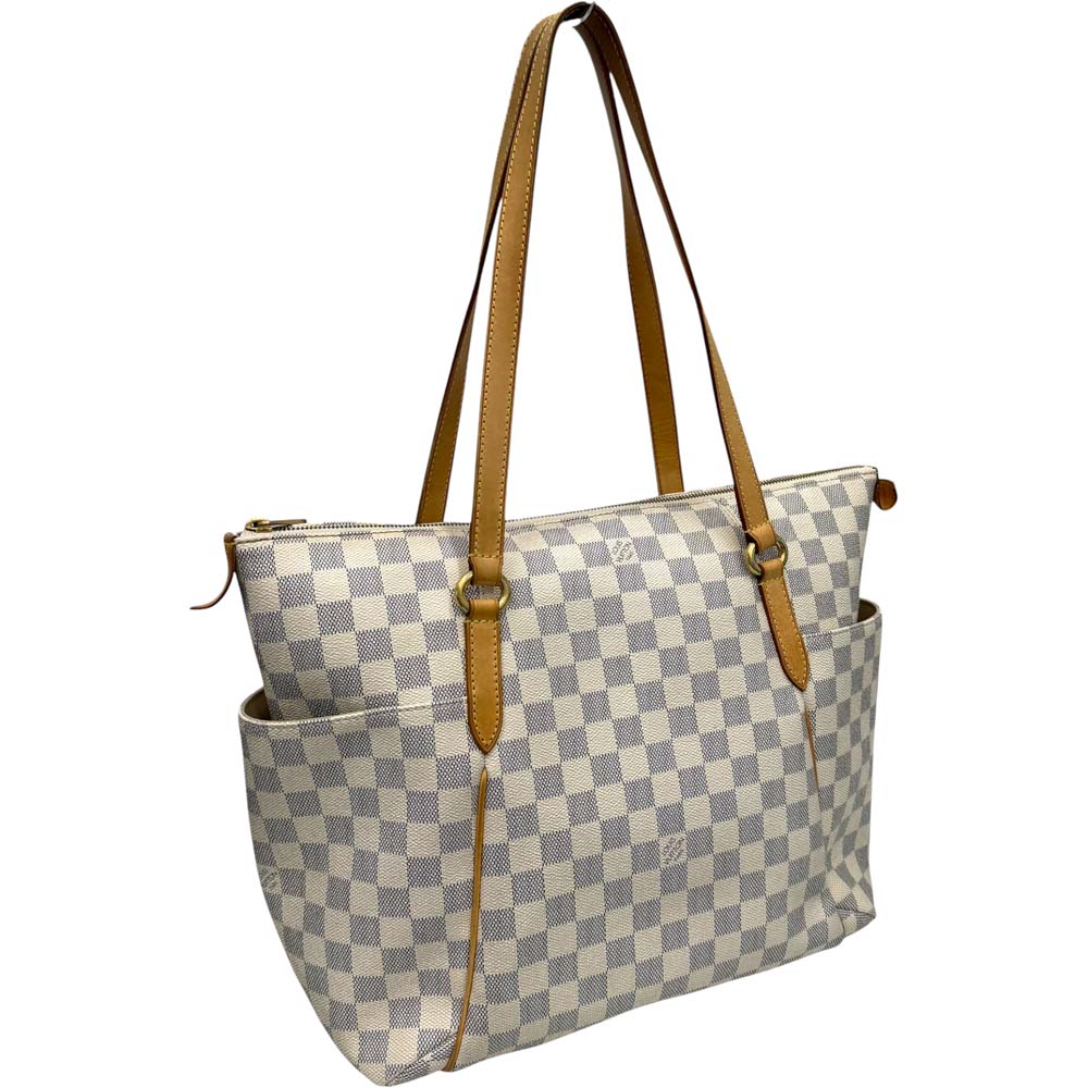 ［泉店］【良品】 ルイヴィトン N51262 トータリーMM ダミエアズール 白いこと トートバッグ 【中古】