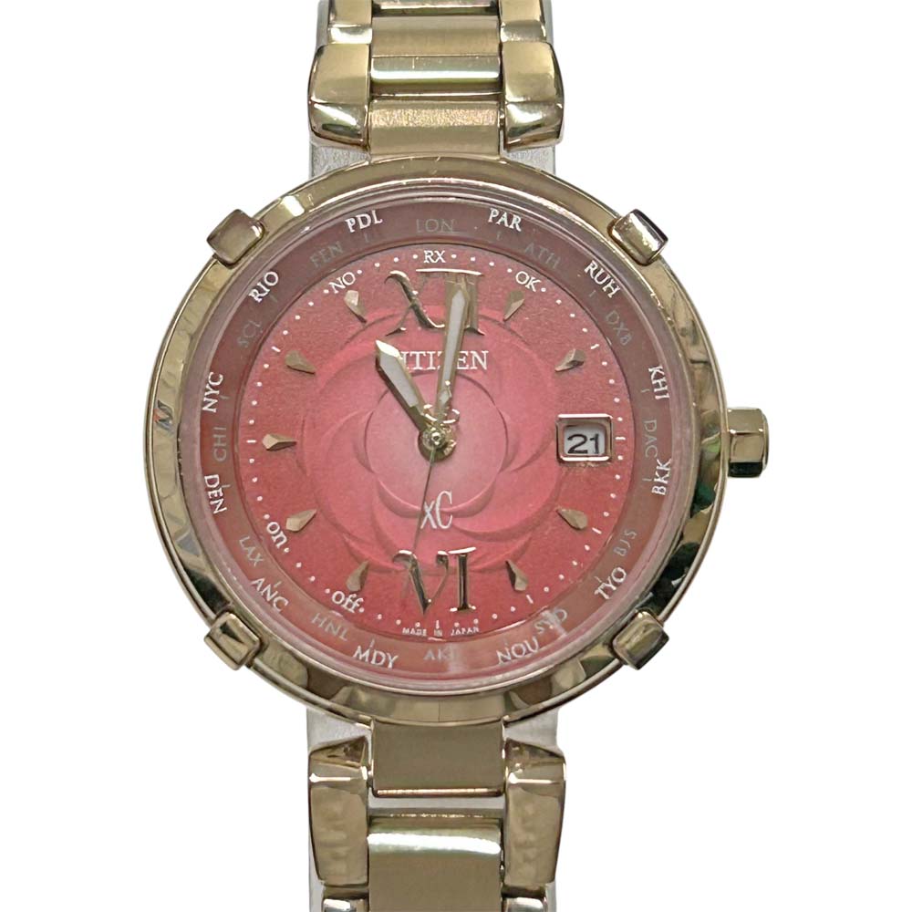 ［南店］【良品】 シチズン CITIZEN H240-T020101 クロスシー 電波ソーラー時計 レッド 【中古】｜質屋かんてい局山形北店