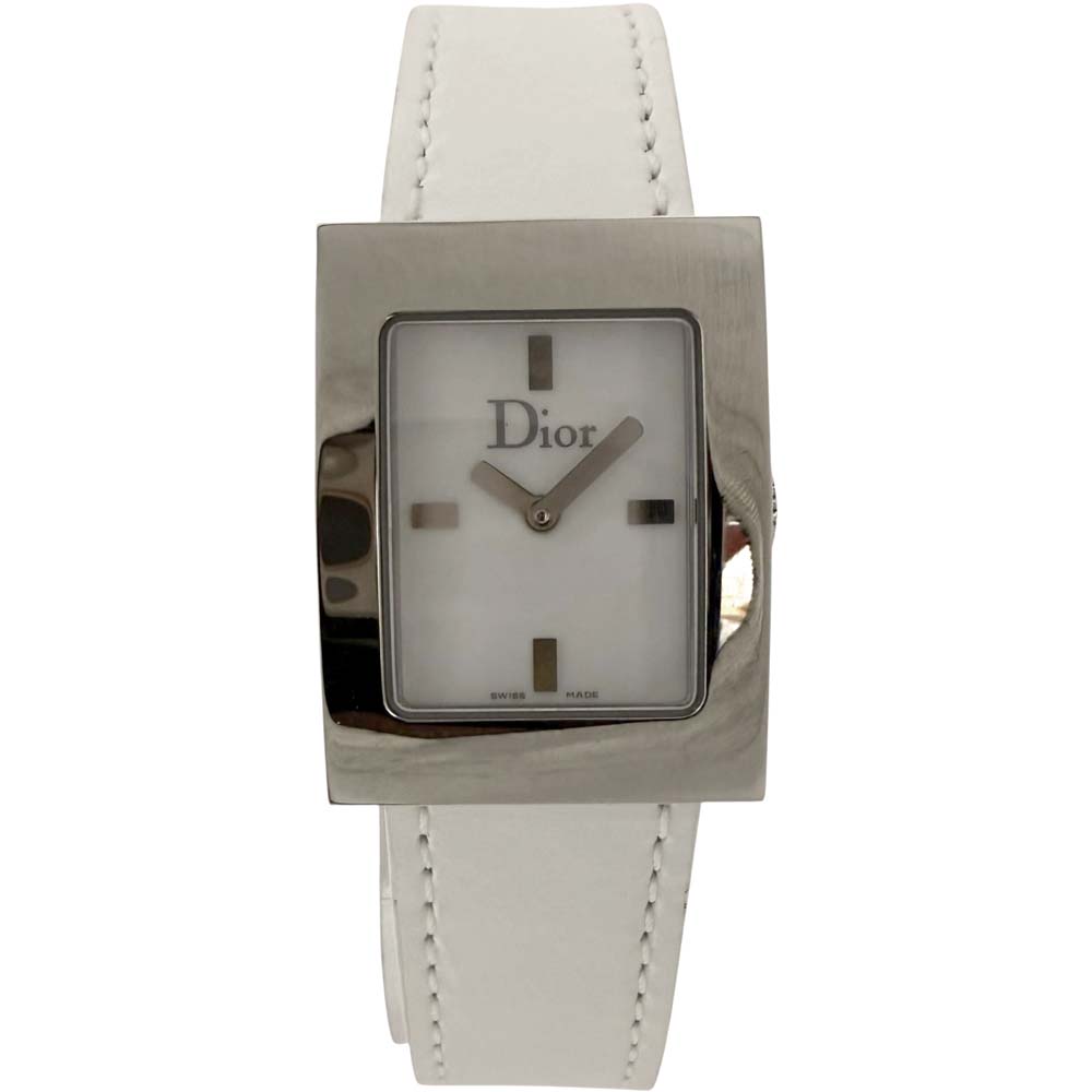 【極美品/電池交換済み】 ディオール Dior D78-109 マリス スクエア3 ホワイト 【中古】|質屋かんてい局山形北店