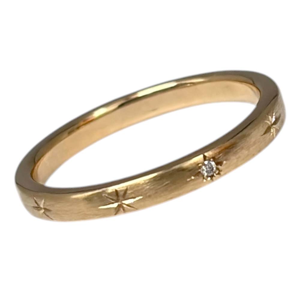 【美品】 ヴーレ・ヴー ハロ 1Pダイヤ付きデザインリング K18 ダイヤ 0.005ct 約2.6g 約10号 【中古】｜質屋かんてい局山形北店