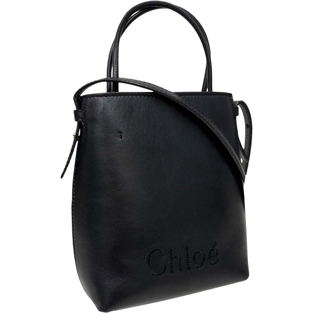［泉店］【良品】 クロエ CHC23UP873I10 センスマイクロトートバッグ 黒いこと ハンドバック ショルダーバッグ 【中古】