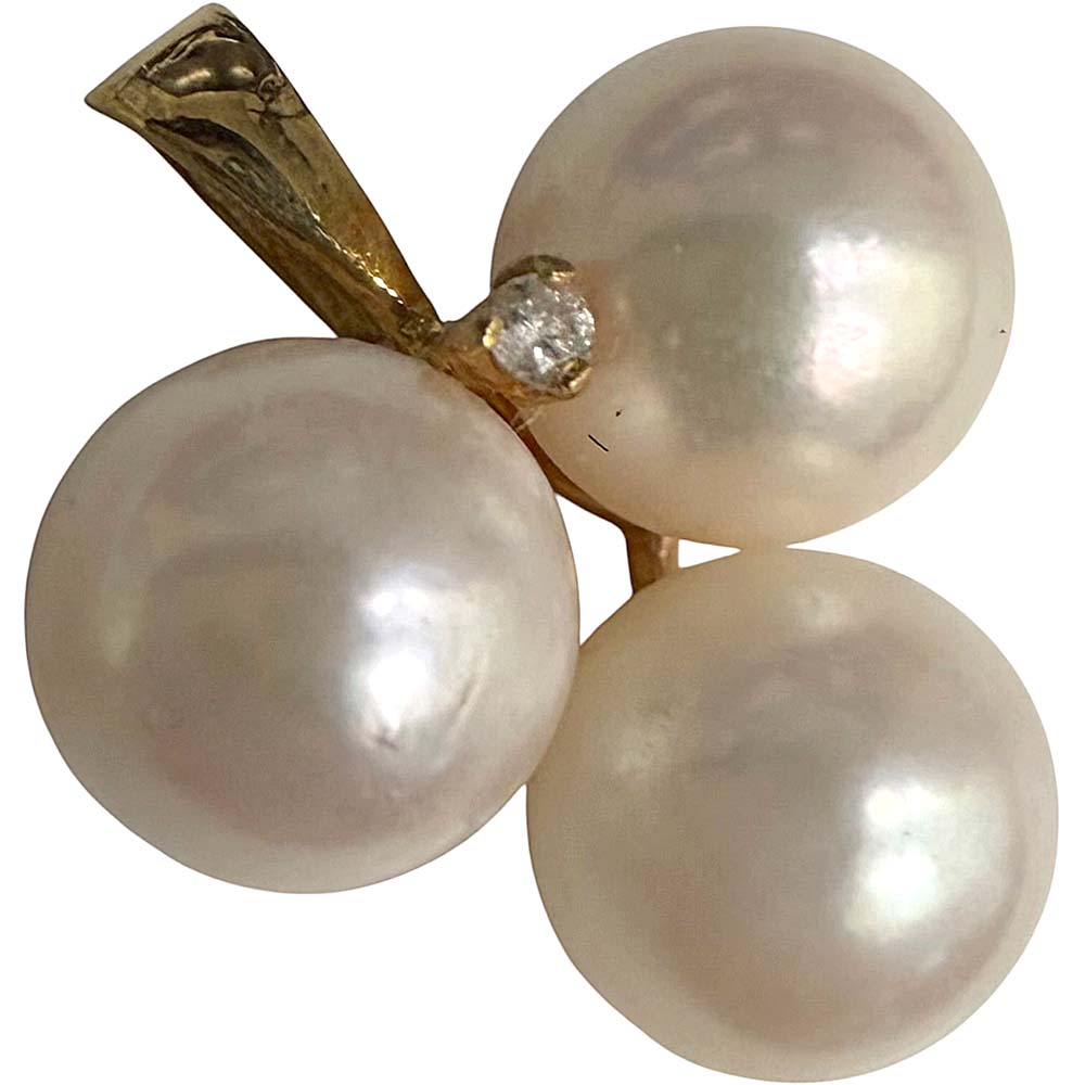 ［泉店］【美品】 パール付きペンダントトップ K18 FD 0.01ct 約2.02g 【中古】｜質屋かんてい局山形北店