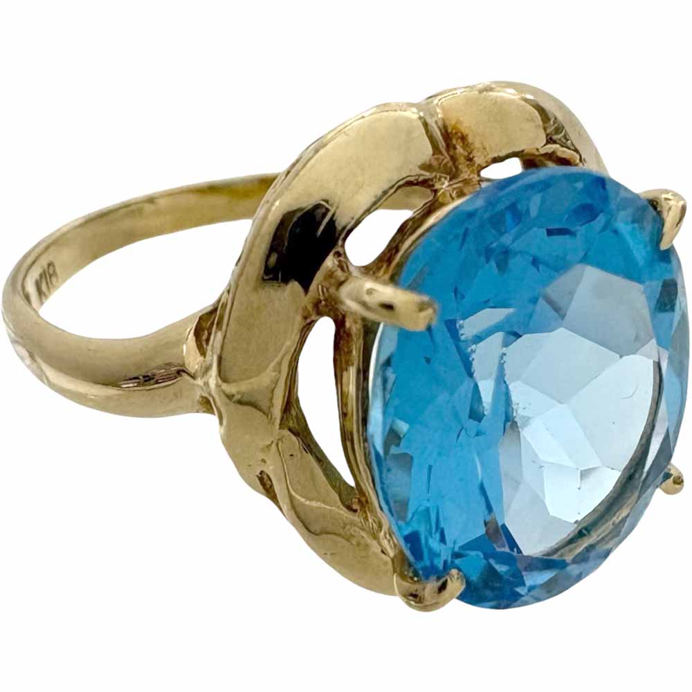 ［泉店］【美品】 石付リング K18 約3.59g 約14号 6.30ct ブルー 青 水色 【中古】｜質屋かんてい局山形北店