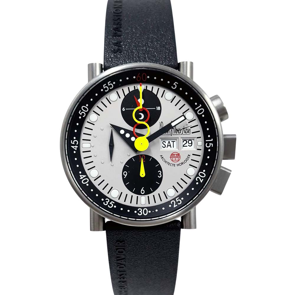 【美品/ベルト新品/限定250本モデル】 アランシルベスタイン ALAIN SILBERSTEIN KB122 クロノバウハウス グレー 【中古】｜質屋かんてい局山形北店