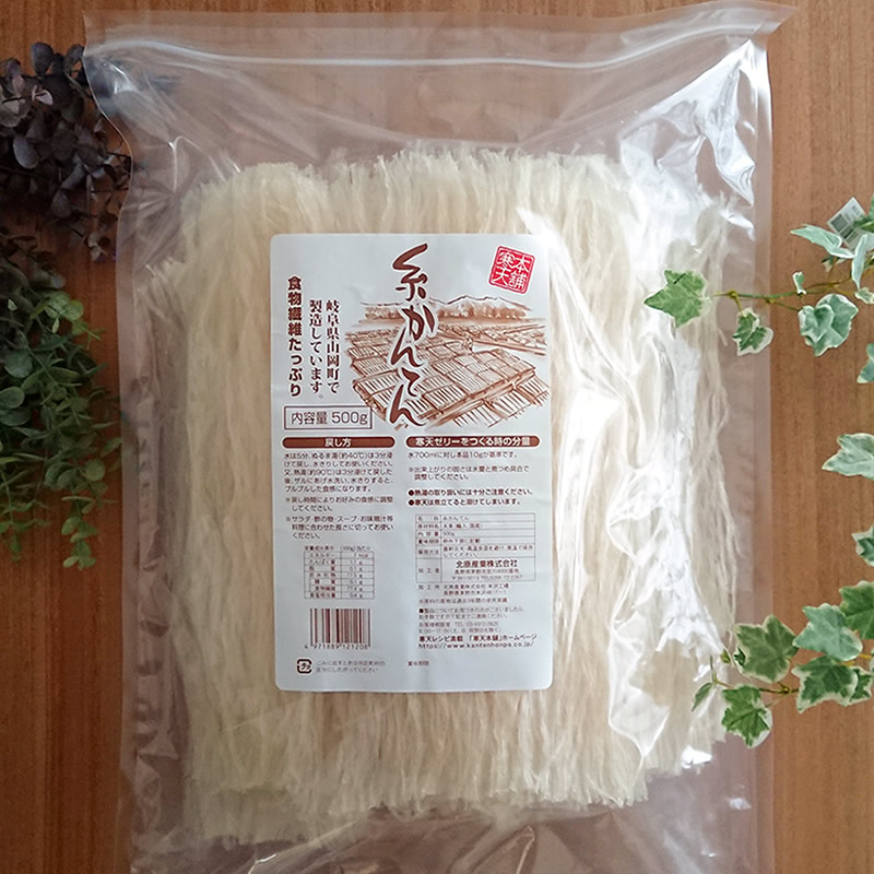 市場 国産 未カット 天草100％ 低カロリー 岐阜産 糸かんてん 食物繊維 糸寒天500g