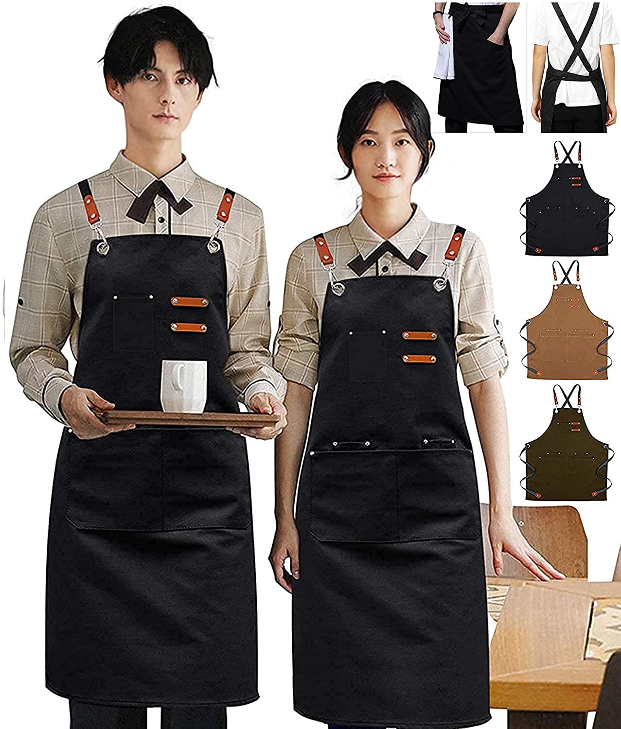 楽天市場 本日限定 ポイント１０倍 エプロン メンズ 女性用 アウトドア おしゃれ シンプルエプロン カフェ風 保育士 大人 かわいい シンプル X型 前掛け キャンバス 撥水 防水 軽量 ホコリが付きにくい 業務 家庭 作業 料理用 改良款 関東電工