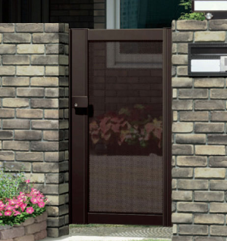 高速配送 楽天市場 門扉 片開き アルミ門扉 門柱タイプ パンチングパネル門扉 ニューカムフィ 8型 0710三協アルミ 地域限定送料無料 07 10 高さ100cm 扉幅70cm エクステリア関東 外構 Diy専門店 流行に Lexusoman Com