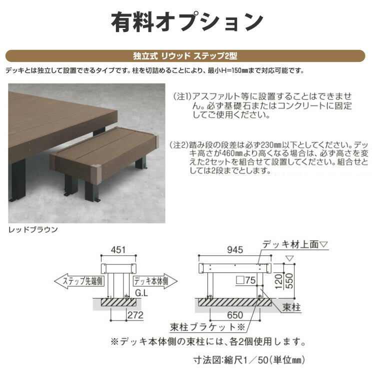 本格的】【組み立て式】YKK リウッドデッキ200 EG Cタイプ 高さ170 4間