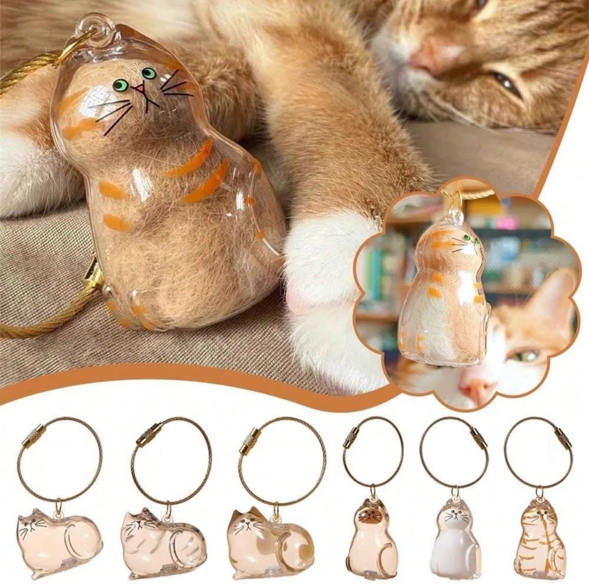 猫の毛玉収納キーホルダー 茶トラA 猫の毛玉収納キーホルダー 茶トラ③ - メルカリ