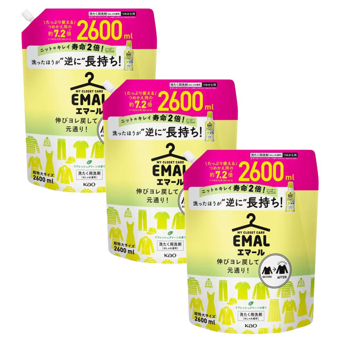EMAL エマール リフレッシュグリーンの香り おしゃれ着用 810mL×29袋 エマール リフレッシュグリーンの香り 詰替 810ml (販売終了