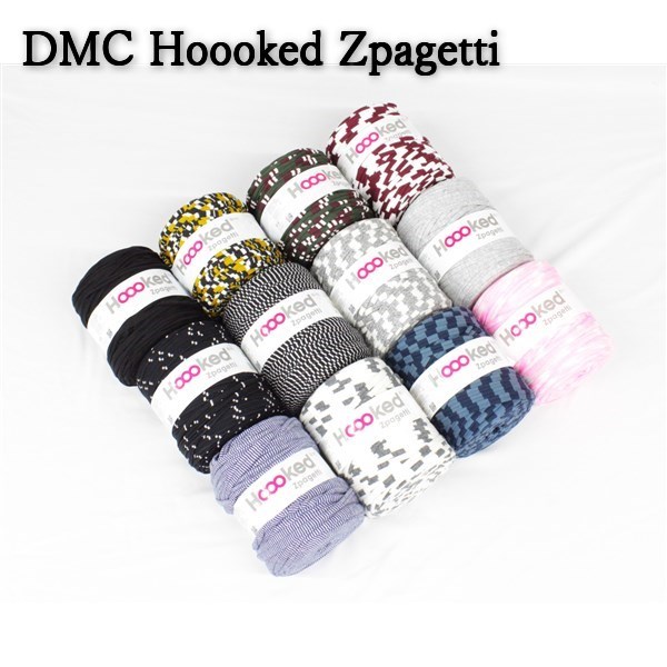 送料無料 アウトレット DMC Hoooked Zpagetti フックドゥ ズパゲッティ 超極太 800JP STR ストライププリント大 約120m 5個セット # DMC