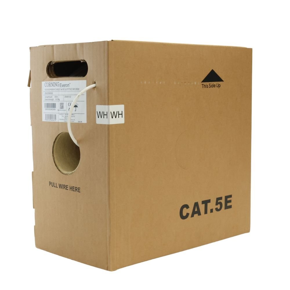 【貨物輸送無料】未当て嵌める品 CORNING コーニング ローカルエリアネットワーク有線テレビ Cat5E 305m 白 沖縄・離島 送りとどける不可 併 KG