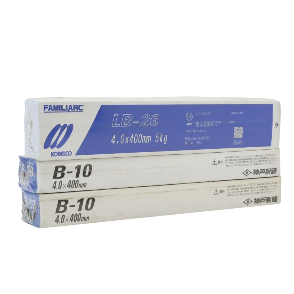 【貨物輸送無料】神戸製銅 溶接棒 コベルコ B-10 2箱 FAMILIARC LB-26 4.0×400粍 5kg 1箱 足し加える3箱仕掛ける 北海道・沖縄・離島 送りとどける不可  J1D