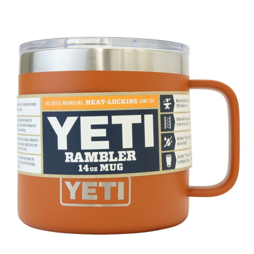 【楽天市場】【送料無料】展示未使用品 YETI イエティ RAMBLER 14oz MUG オレンジ 蓋付き マグカップ アウトドア キャンプ