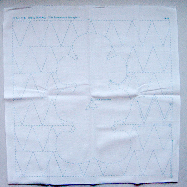 市場 刺し子ふきん 布パック 1058 大入と三角 布地 白 ダルマ