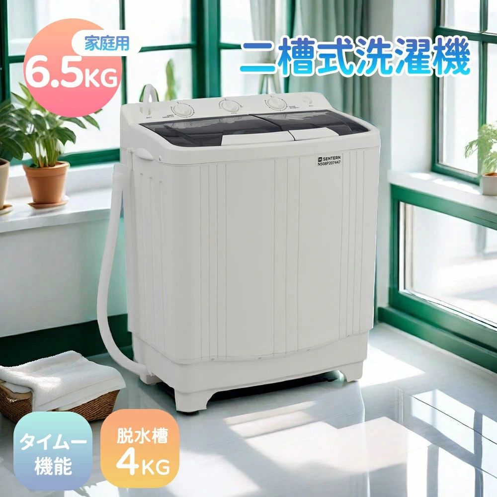 縦型洗濯機 洗濯6.5kg 縦型 脱水槽4kg 大容量 タイマー機能付き コンパクト 小型洗濯機 節電 ステンレス槽 まとめ洗い 脱水器 洗濯物きれい 部屋干し 引越し 単身 一人暮らし 家庭用 家電 新生活応援 操作簡単 わかりやすく操作パネル 効率的な脱水 省エネ設計
