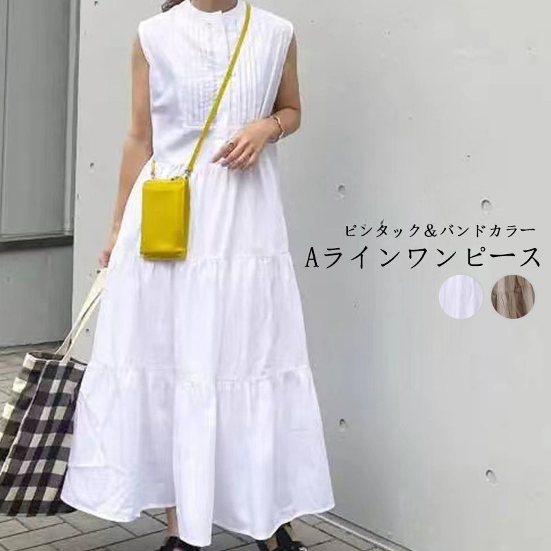 楽天市場】ノースリーブ ワンピース きれいめ ノースリーブワンピース