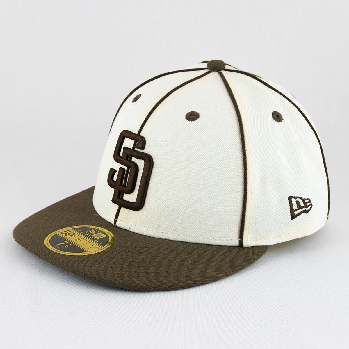 ニューエラ NEWERA キャップ LP 59FIFTY MLB Piping サンディエゴ・パドレス クロームホワイト ウォルナットバイザー
