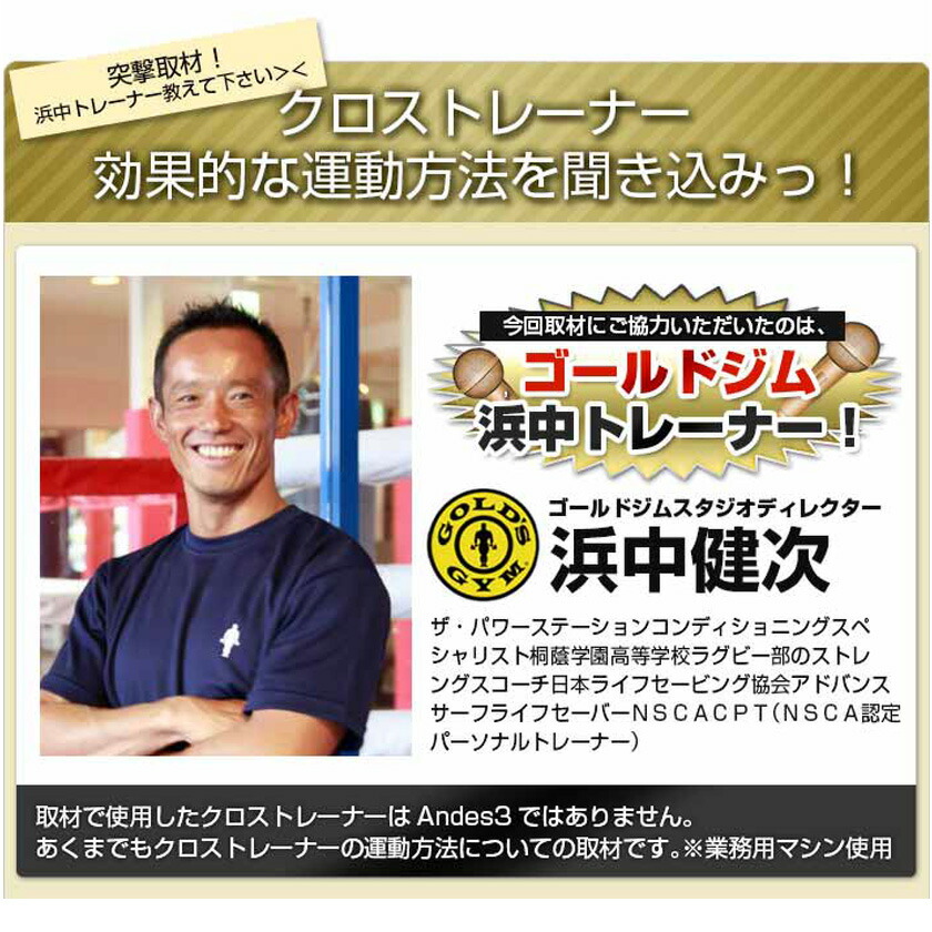 クロストレーナーAndes3/ジョンソンヘルステック正規販売店HORIZONホライズンアンデス3/JOHNSON/フィットネスエリプティカルマシン家庭用機器/全身運動有酸素運動腕・下半身の引き締めにも効果的