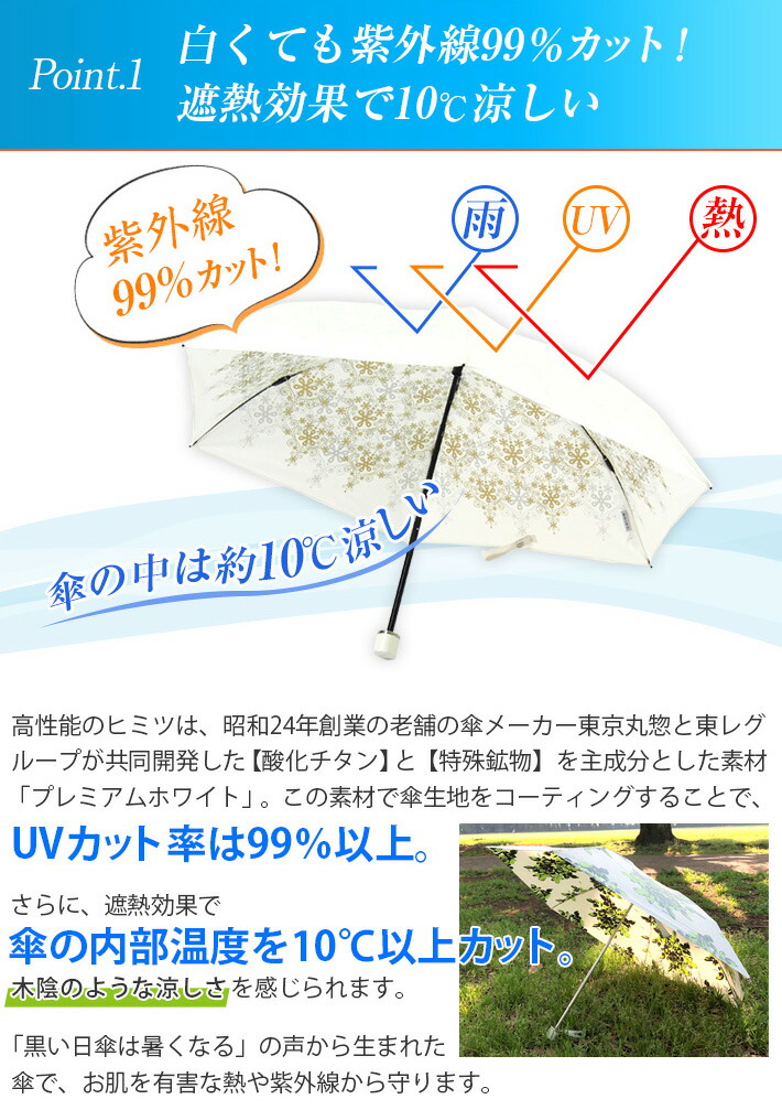 スワロフスキー Uvion ユビオン 日傘 プレミアムホワイト ユビオン Uvカット ダイエット 晴雨兼用 日傘 折りたたみ傘 折りたたみ 遮熱 涼しい クールダウン約10 折りたたみ 折り畳み 折畳み 超軽量 軽い 日本製 女性 プレゼント